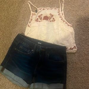 Embroidered Floral Summer tie crop top